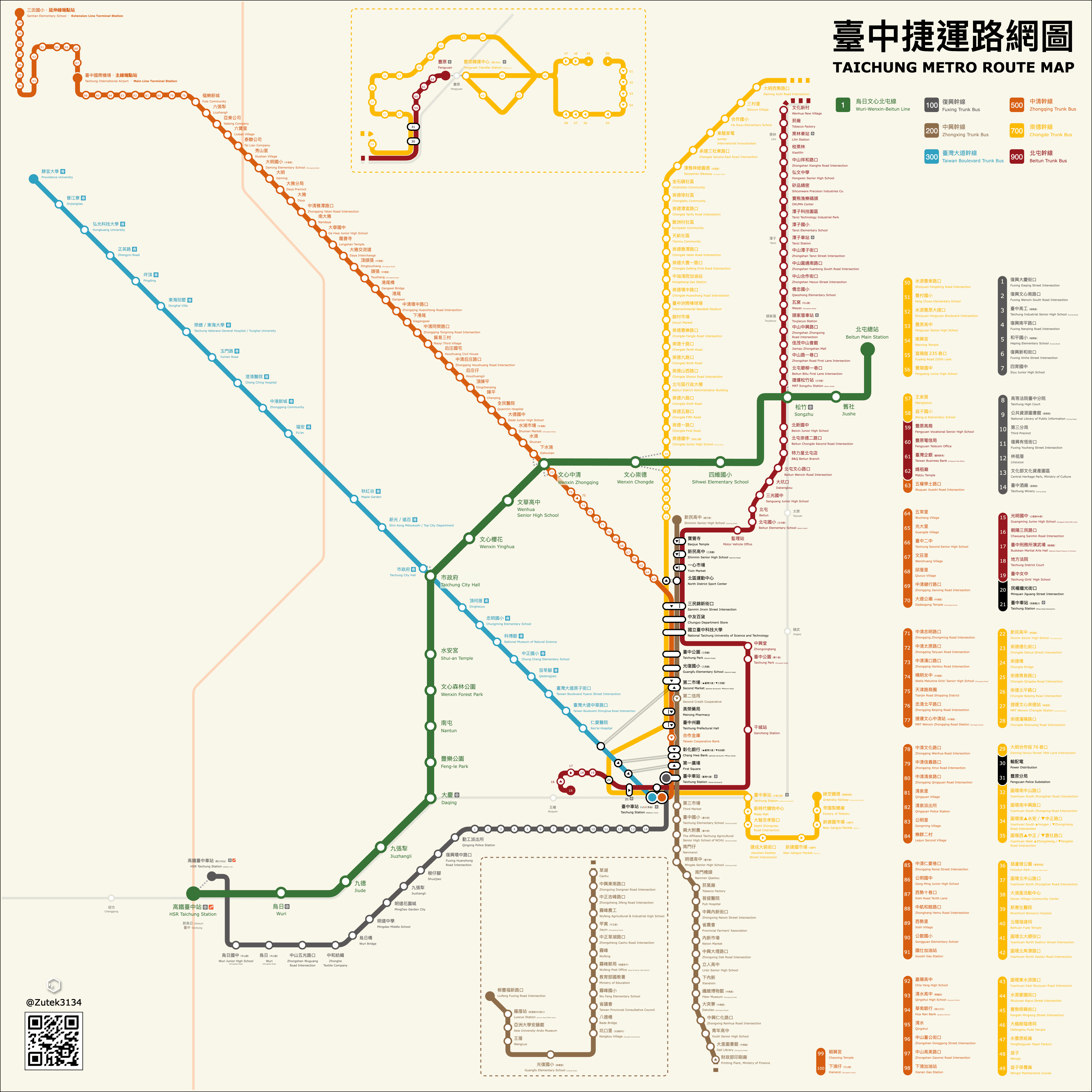 臺中捷運路網圖（113-5 版）